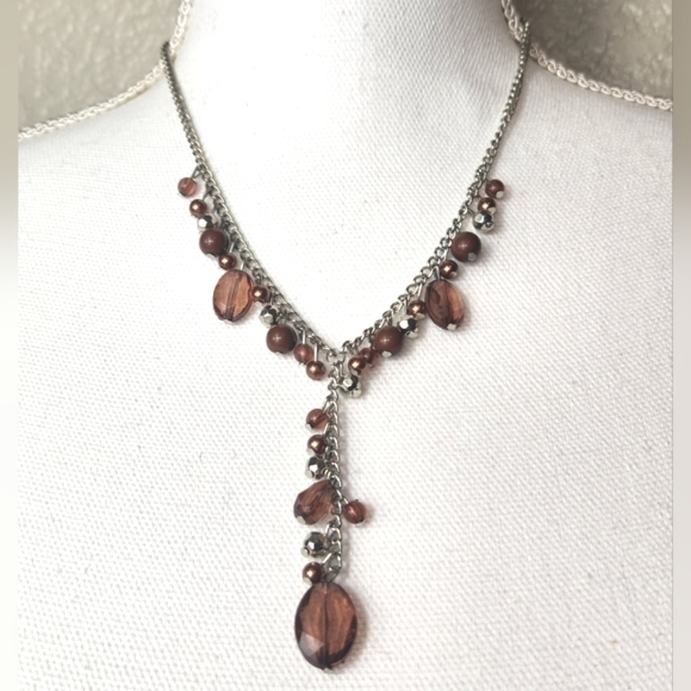 Beaded Jewelry Set Necklace and Matching Earrings